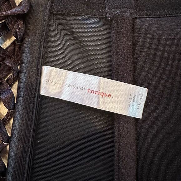Cacique Corset Bustier Black Pink Size 14/16 Lingerie - Picture 9 of 11